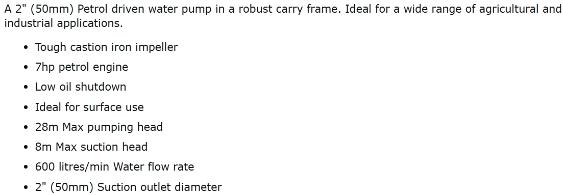 משאבת מים בנזין SIP 03933